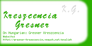 kreszcencia gresner business card